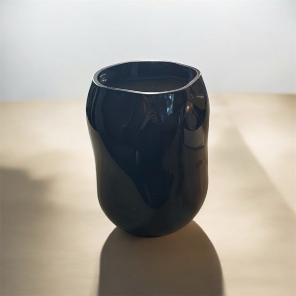 Translucent Black Asymmetrical Vase 5” tall - Picture 1 of 10